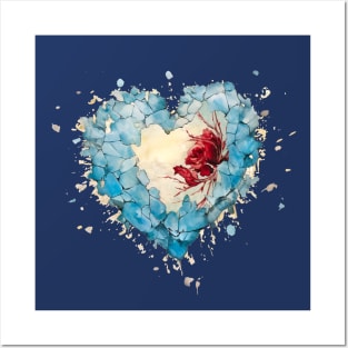 Frozen heart  and rose Posters and Art